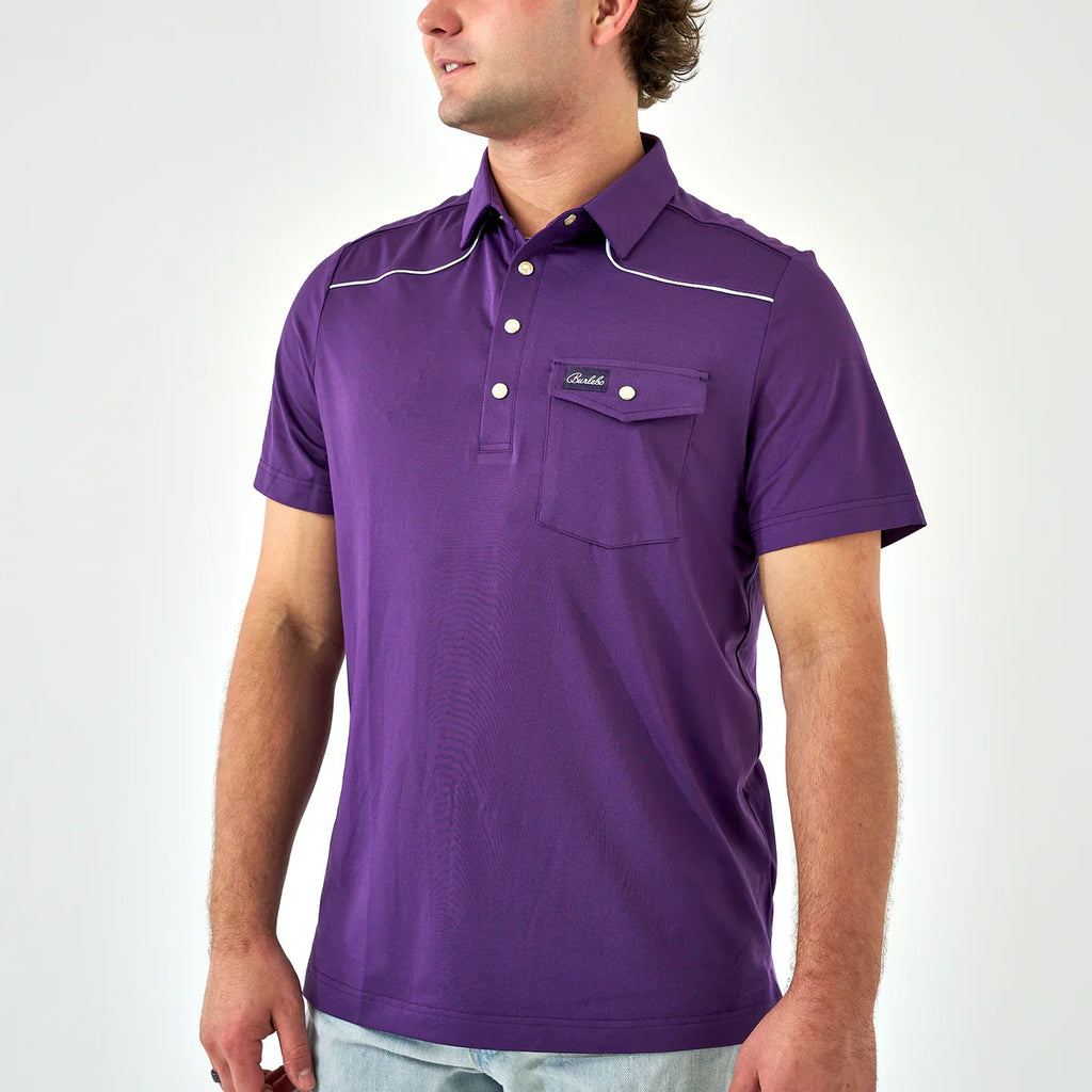 Burlebo Pearl Snap Performance Polo - pick color
