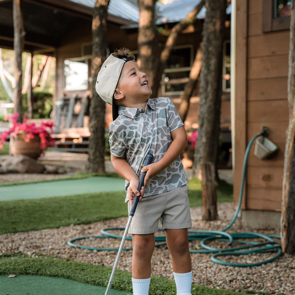 Burlebo Youth Performance Polo - Classic Deer Camo