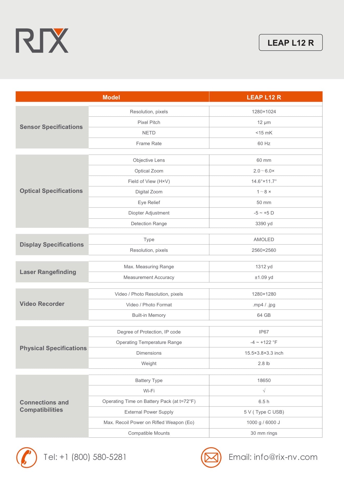RIX Leap L12R 60-1280 LRF