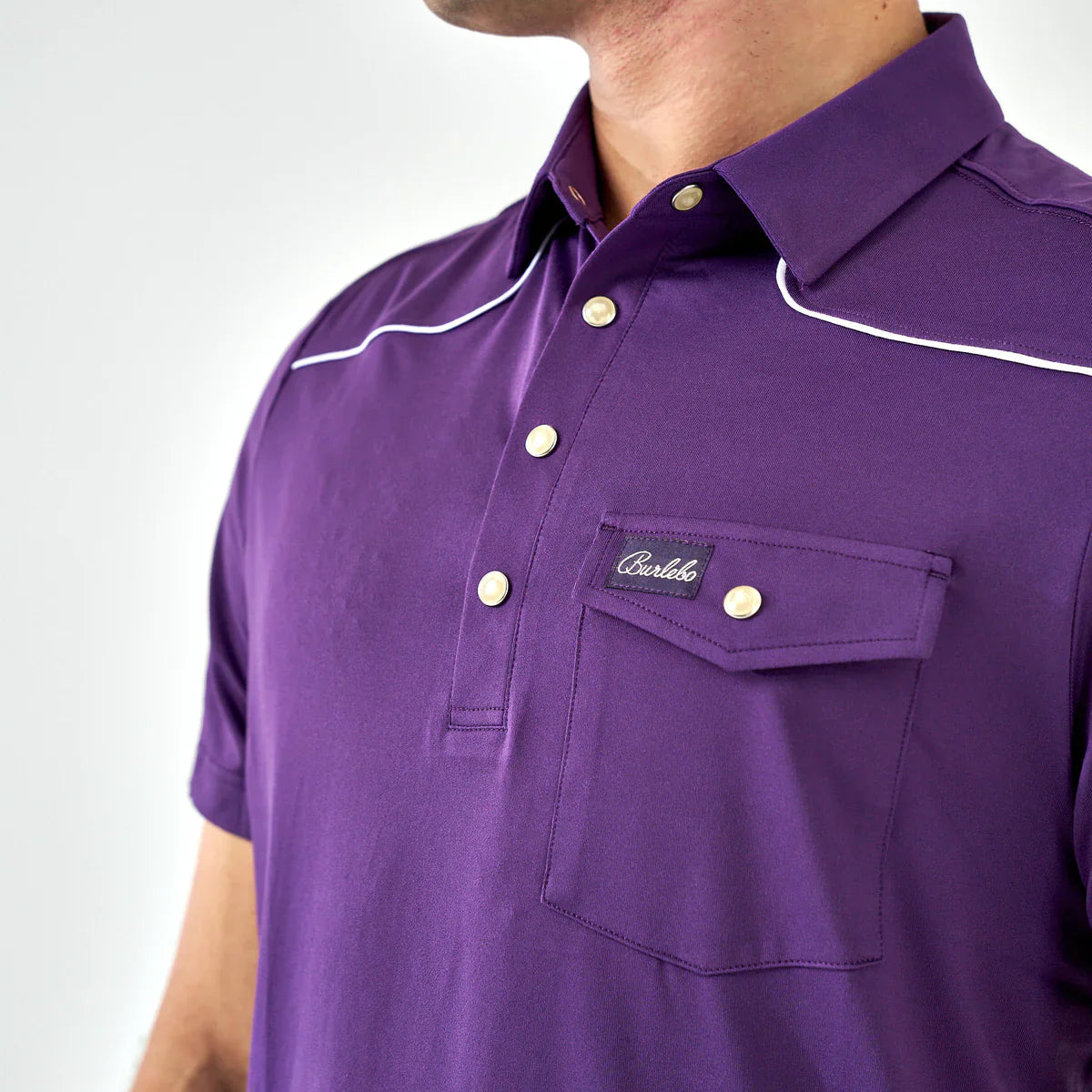 Burlebo Pearl Snap Performance Polo - pick color